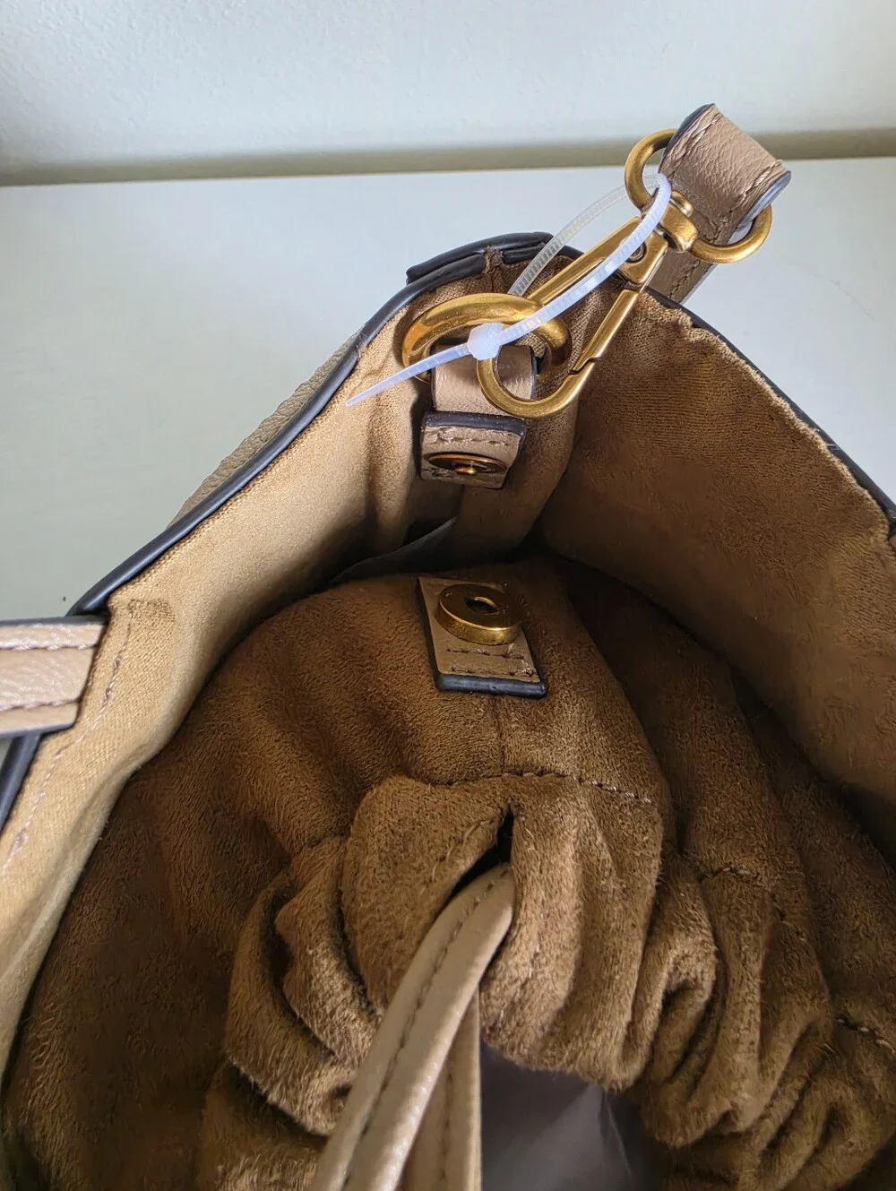 Steve Madden Latte Fringe Bucket Bag Crossbody NWT